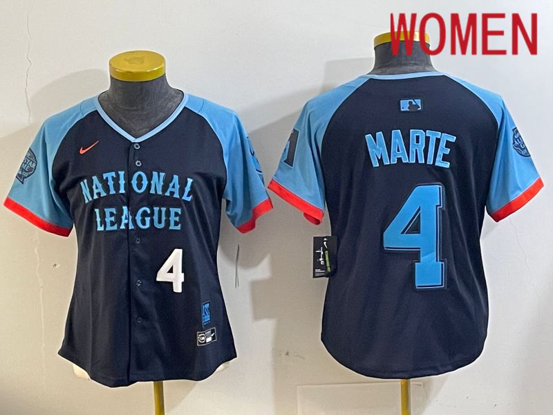 Women Arizona Diamondback #4 Marte Blue All star 2024 Nike MLB Jersey style 3->women mlb jersey->Women Jersey